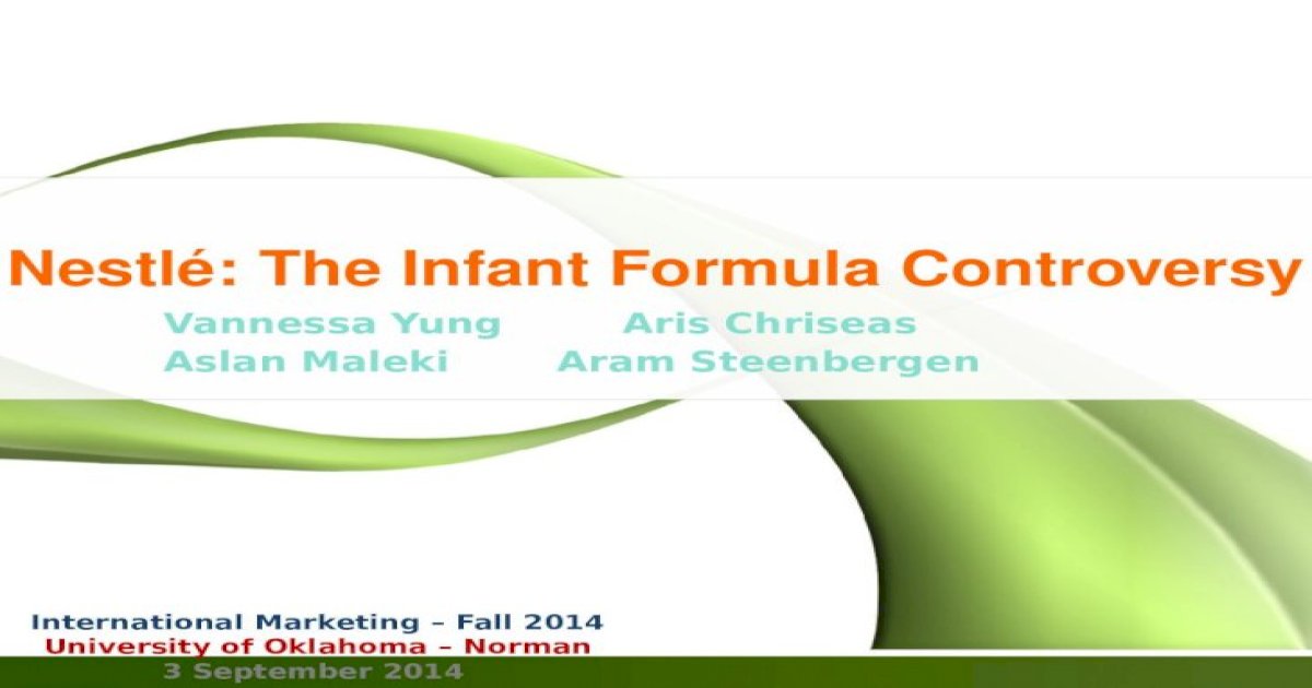 nestle the infant formula controversy case study solution