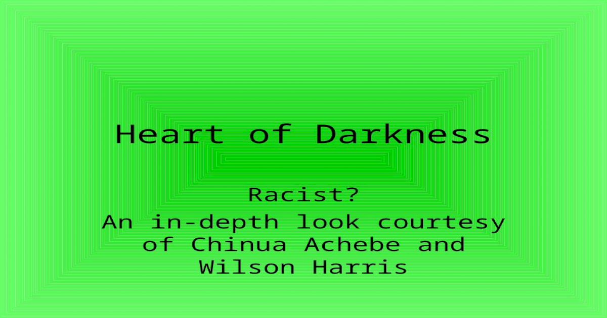 achebe heart of darkness essay