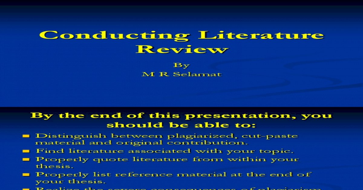 conducting literature review ppt