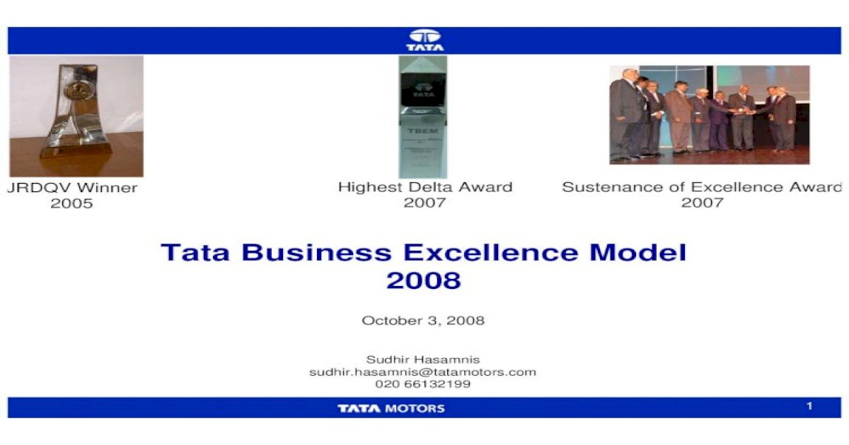 tata business excellence model case study