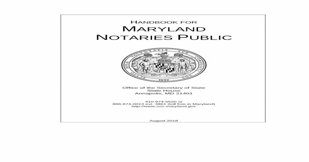 HANDBOOK FOR MARYLAND NOTARIES PUBLIC · Page 3 Where Exercised 12