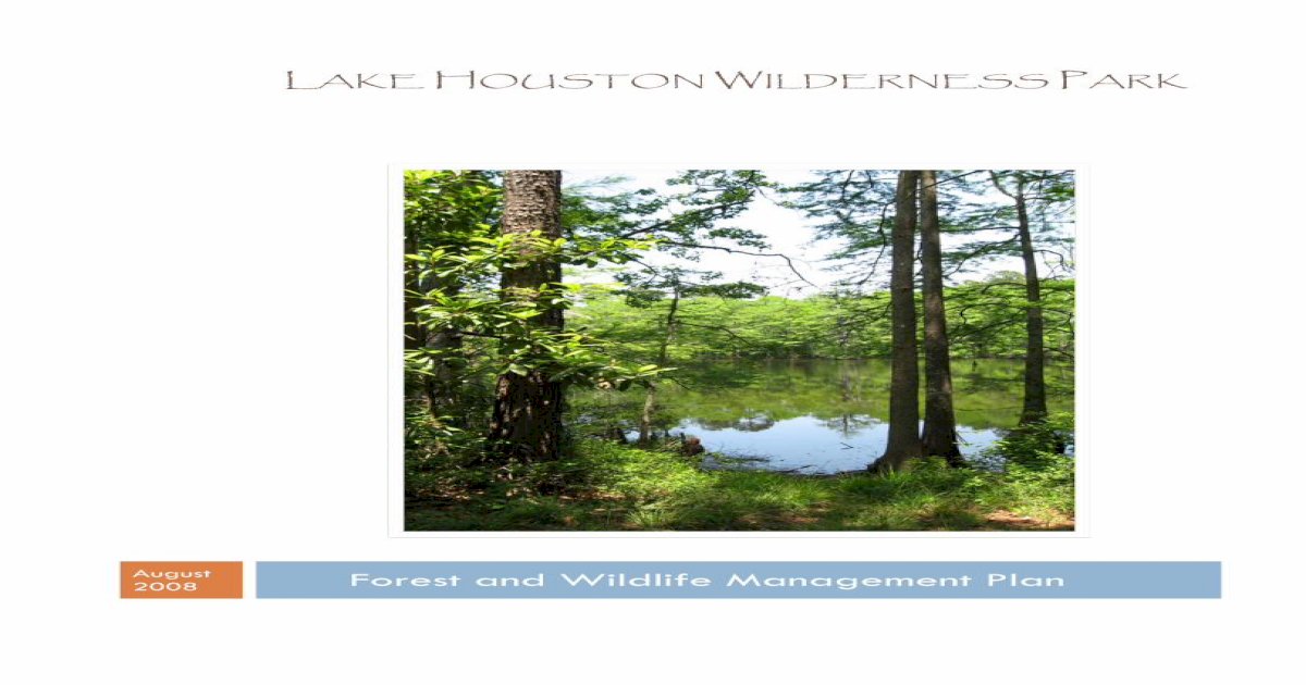 Forest and Wildlife Management Plan - [PDF Document]