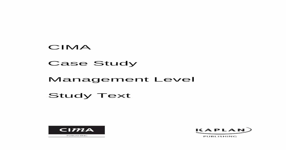 management level case study cima