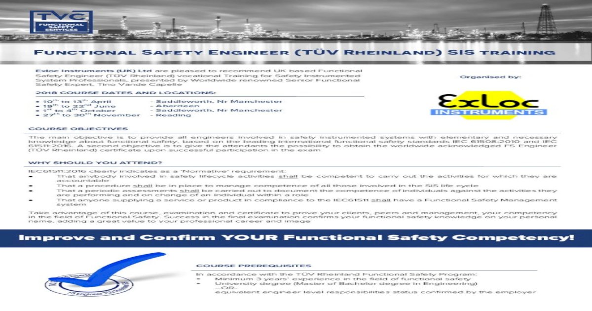 Tuv certified functional safety engineer jobs