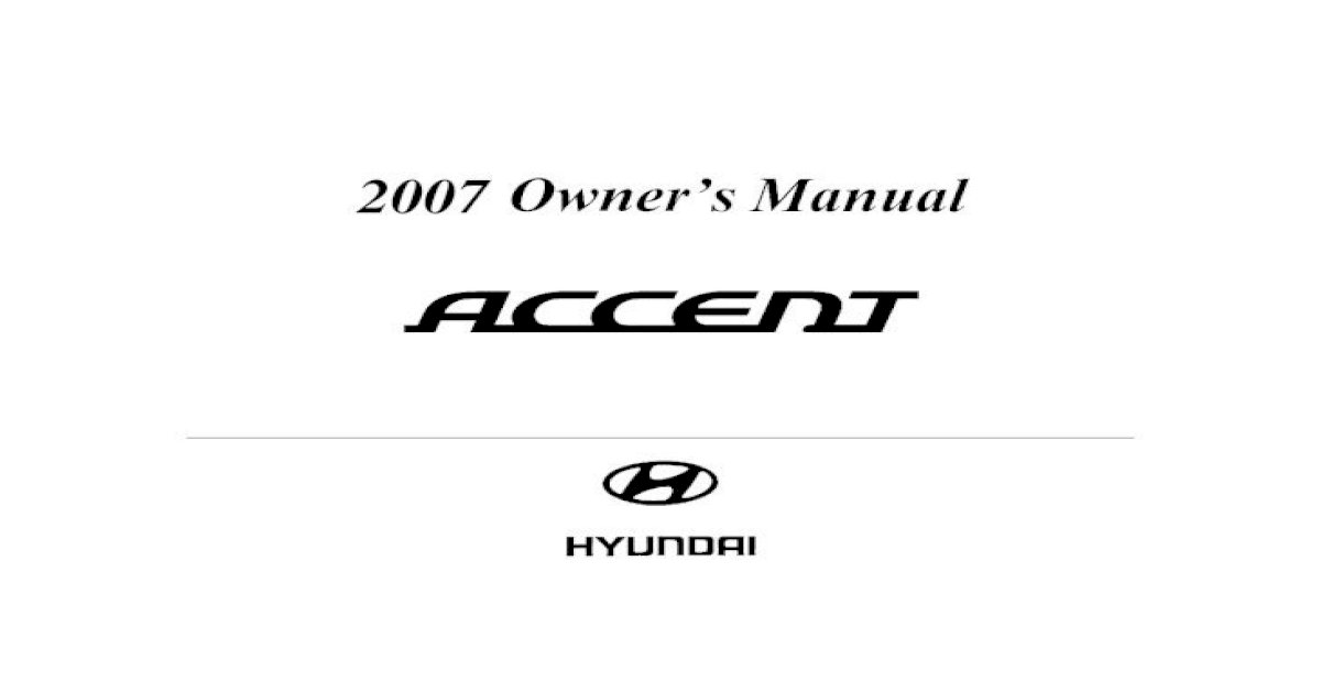 Manual Hyundai Accent [PDF Document]
